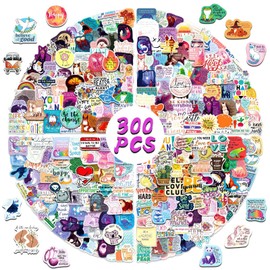 300 x Positive Inspirational Words Stickers Pack, Motivational Quotes Decals for Children, Teenagers, Adults, Schools, Rewards, Vinyl Waterproof Trendy Stickers