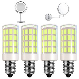 VOKWAK LED Makeup Mirror Bulb Replacement Mirror for Cosmetic Vanity Makeup Mirror with Single Double Sided Lighted Magnification,4W Equivalent to 40W Incandescent Bulb (4-Pack Daylight White)