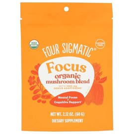Four Sigmatic Focus Blend 7 Superfoods Adaptogen Blend Mix with Lion's Mane, Cordyceps, Rhodiola, Bacopa & Mucuna | Productivity & Creative Support | Decaf & Dissolves Easily | 30 Servings