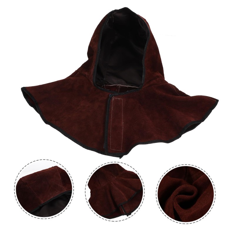 Mipcase Welding Flame Retardant Hood Durable Cowhide Protective Cap with