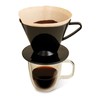 Fino Pour-Over Coffee Brewing Filter Cone, Number 2-Size, Black, Brews