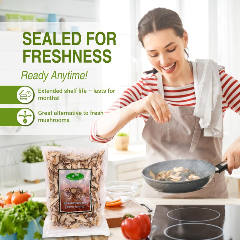 Mushroom House Dried Shiitake Mushroom Slices, 1 Pound