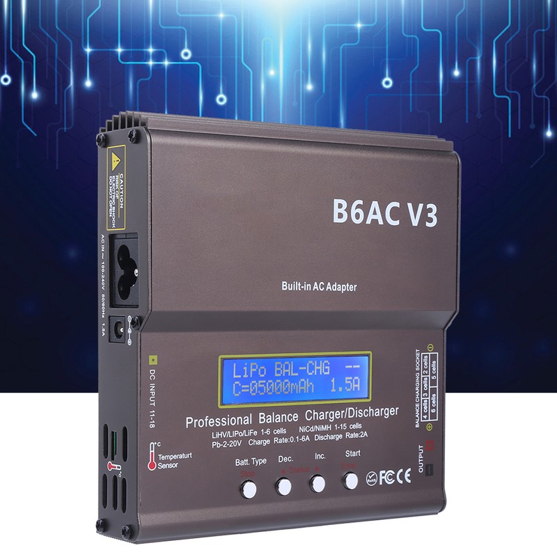 Balance Charger Intelligent 80W for Ni‑Mh Ni‑Cd Battery Pack Model