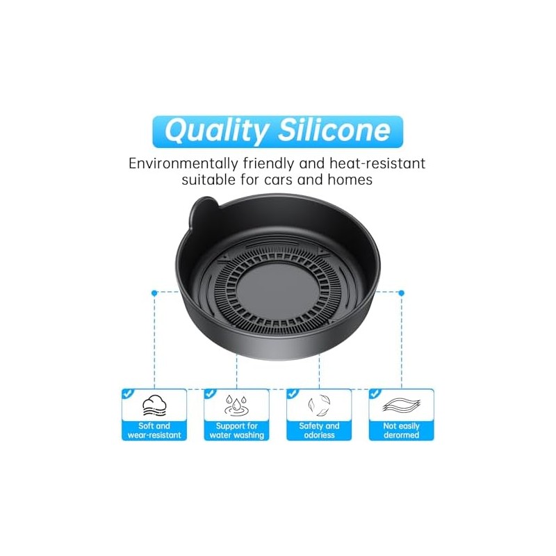 Silicone Car Cup Holder Coasters 4 Pack, Non Slip Waterproof