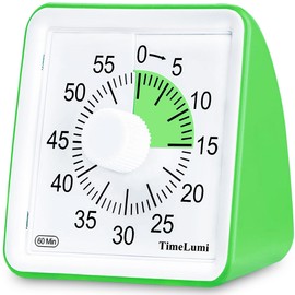 TimeLumi 60-Minute Visual Timer for Kids, Time Management Tool Study Classroom Timer, Home Edition Silent Countdown Timer for Toddler, Teachers and Adults (Green)