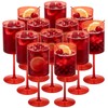 JLYLOL 12 Pcs Red Plastic Champagne Flutes 10 OZ Large