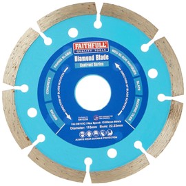 Faithfull FAIDB115C Paving Slab, Concrete, Brick and Roofing Tiles, General Purpose Diamond Cutting Blade 115mm (4.5 Inch)
