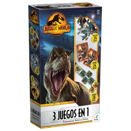 Novelty Set de Juegos 3 en 1 Memoria Dominó Y Rompecabezas Jurassic World