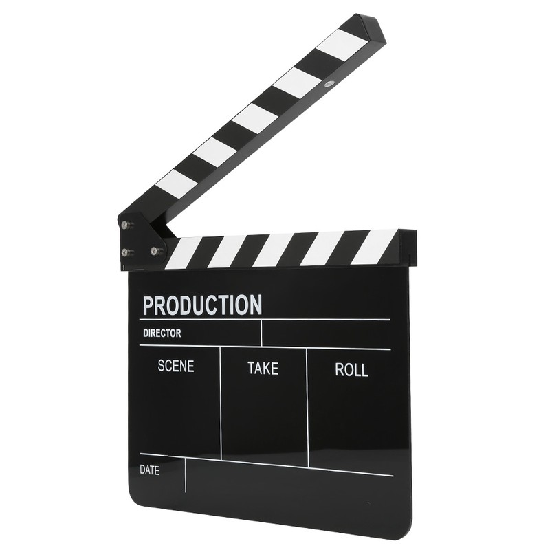 30x25CM Acrylic Clapperboard Director Professional Movie Film Action Clap Photography