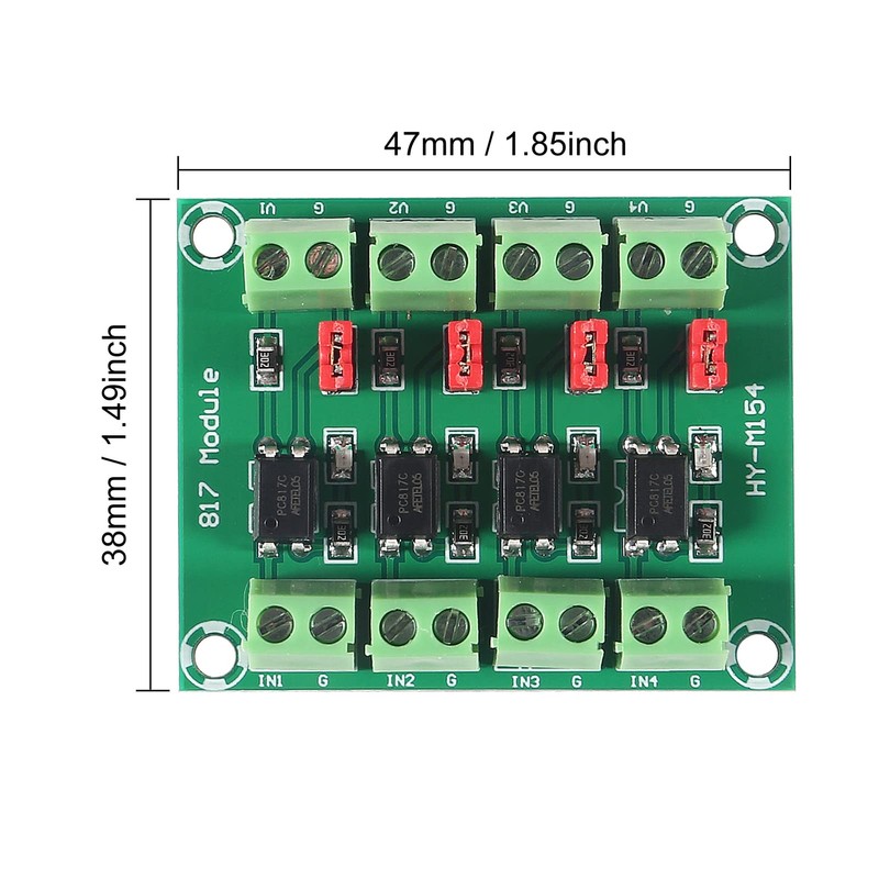 ALMOCN 4 Channel Optocoupler PC817 Insulation Board Voltage Converter Adapter