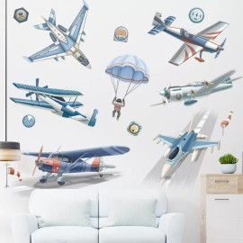 DaraBaby Vinil Decorativo Infantil Aviones Piloto Cuarto Niños Bebé