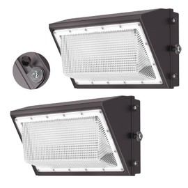 AIKVSXER 2 Pack 160W LED Wall Pack Light, Dusk to Dawn Photocell Exterior Wall Packs, 25,600LM 6000K IP65 LED Wall Packs Outside Lighting [Eqv. 1000W HPS/HID] for Parking Lot, Yard AC120-277V