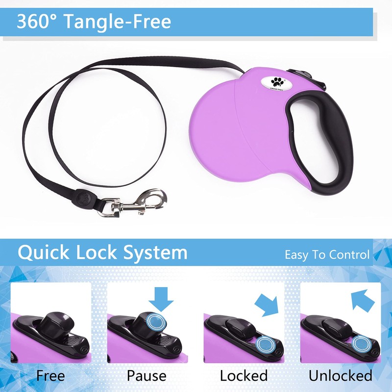CROWN PAWS 16 ft Retractable Dog Leash for Large Dogs