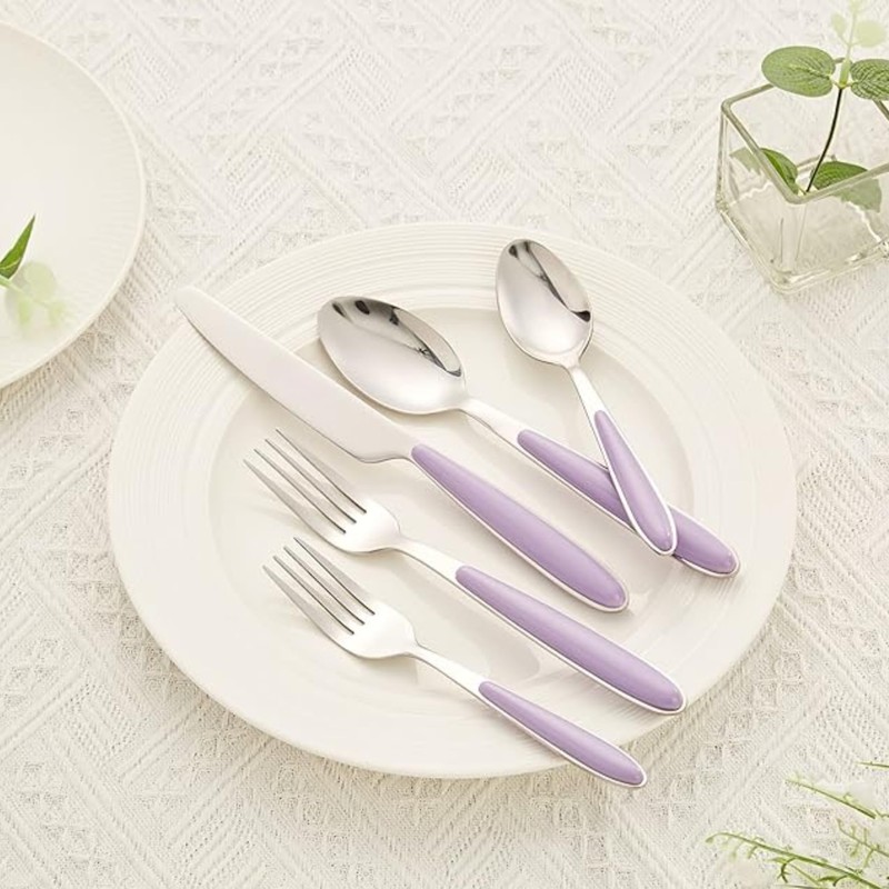 EXZACT Cutlery Set 16pcs Stainless Steel with Colour Handles -EX07