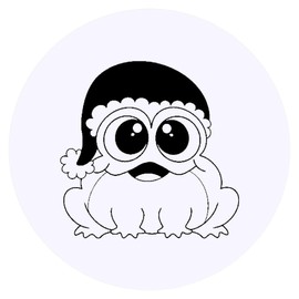 Azeeda 24 x 'Weihnachts-Pummelfrosch' Aufkleber - für Basteln, Scrapbooking und Etikettierung (SK00066991)