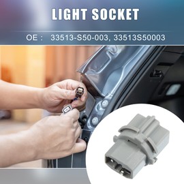 A ABSOPRO Backup Reverse Light Bulb Lamp Socket Holder 33513-S50-003 for Honda Accord 4-Door 98-12 Plastic Gray (Set of 2)