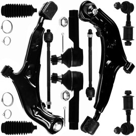 10PCS ASTOU Front Suspension Kit fit for 1996-1999 for INFINITI I30 1995-1999 for Nissan Maxima Lower Control Arm And Ball Joints Sway Bar Links Inner Outer Tie Rod Ends w/Steering Boots