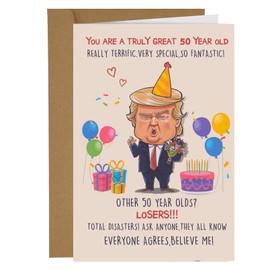 Funny Birthday Card For Women Men,50th Birthday Card,Birthday Gifts For Her,Birthday Card For Husband Wife,Funny Anniversary Cards For Him - Great For 50th Birthday Gifts For Mom Dad Best Friends