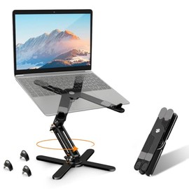 Moallia - Soporte para porttil con Base giratoria de 360 Grados, Soporte de Metal para computadora, Trabajo colaborativo, Totalmente Plegable para un 