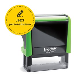 Trodat Printy, Personal Stamp with Desired Text and Logo Load, Self-Inking Company Stamp (Green, 58 x 22 mm, Printy 4913)