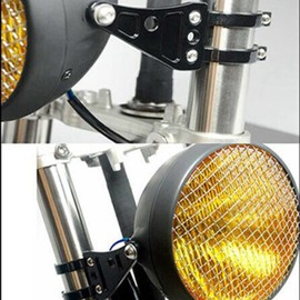 Motorcycle General Purpose Headlight Stay, 41 Pie, Honda, Kawasaki, Suzuki, Black, Front Fork, Headlight Bracket, Zephyr, CBR ZRX, Bandit, Bike Parts, Bike Accessories (1.6 inches (41 mm) / 2 Piece