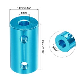 QUARKZMAN 5 mm to 8 mm Shaft Coupling Rigid Coupling Connection L25 mm x D14 mm Aluminium Alloy for 3D Printer DIY Encoder with 32 Screws & Tensioners - Pack of 8