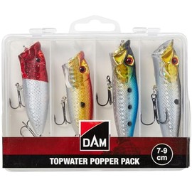 DAM Topwater Popper Pack Inc. Box, Hard Lures, Topwater Popper Pack Inc. Box 7-9cm