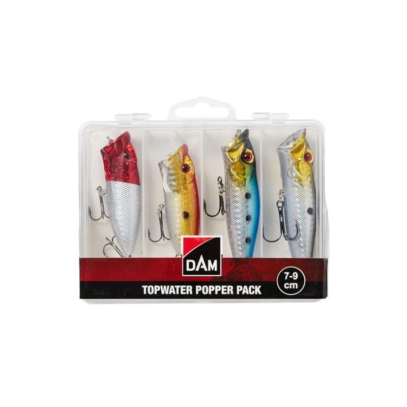 DAM Topwater Popper Pack Inc. Box, Hard Lures, Topwater Popper