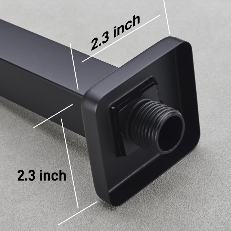 HOMYEP 8 Inch Square Shower Arm with Flange, Straight Extension