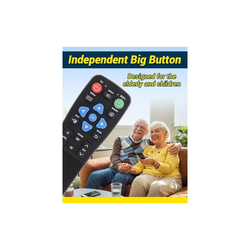 Universal Big Button Remote for Seniors - Easy Use TV