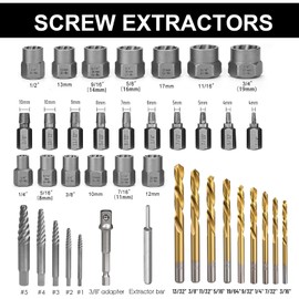 40 Pcs Screw&Bolt Extractor Set and Left Hand Drill Bits Set, Easy Out Screw Extractor Kit for Broken Nuts, Damaged,Stripped