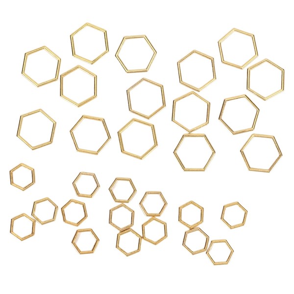 Hexagonal Knitting Stitch Markers Plating Process Fade Resistant Zinc Alloy