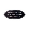 1PC Silver Deliveries Please Ring Doorbell Sign, 7x3 Inches -