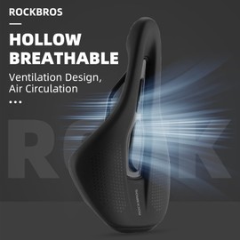 ROCKBROS Comfortable Bicycle Saddle for Men and Women, Breathable and Waterproof, Ergonomic Bike Seat for MTB, Gravel e Road Bike