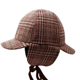 iovgm Classic Plaid Deerstalker Hat Detective Role-Playing Set-Red Plaid Medium Size