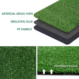 NINXANG Artificial Grass Turf Lawn Outdoor Indoor 1FTx105FT Fake Grass Carpet for Pets 0.4 Inch Realistic Faux Grass Rug with Drain Holes for Garden Lawn Landscape Balcony Party Wedding Christmas Rug