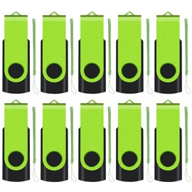 16 GB USB Stick USB 2.0 Memory Stick 16 GB Foldable Pack of 10 Green