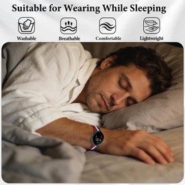 SUGARJAR Soft Nylon Watch Bands Compatible with Google Pixel Watch 3/4 45MM, Soft Elastic Adjustable Replacement Strap with Stainless Steel Clasp for All-Day Wear, Men & Women, RedWhiteBlue