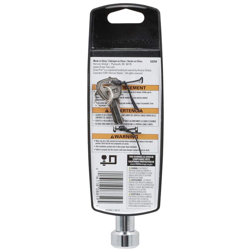 Reese 63259 Dogbone-Style Class V Receiver Lock with Sleeve -