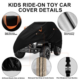 ClawsCover Kids Ride-On Toy Car Covers Waterproof, Universal Fit for Power Wheels Children's Electric Battery Powered Vehicle,Indoor Outdoor Use,All-Weather Fadeproof Tearproof (Medium)
