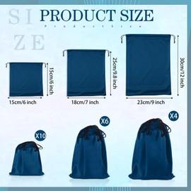 20 Pcs Adult Game Toy Storage Bags Microfiber Drawstring Bags Adjustable Toys Organizer Foldable Ditty Bag Pouch Case for Game Toy Cosmetic, 3 Sizes (Blue)