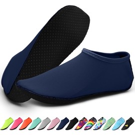 KATKLIU Water Socks – Non-Slip Diving Sock with Grippy Sole – Lightweight Quick Dry Swimming Socks for Men Women – Beach & Surfing Gear for Pool, Yoga, Indoor & Outdoor Sport-Navy Blue-42-43