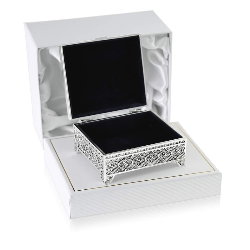 De Walden Confirmation Gift, Engraved Silver Plated Trinket Box in