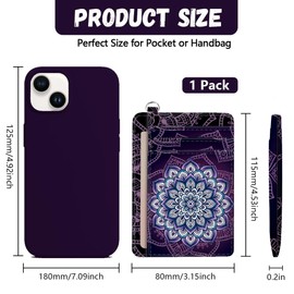 peacoblue Credit Card Holder Slim Wallet, Lotus Pattern RFID Wallet Women Front Pocket Small Card Holder Travel Cute Funny Thin Card Case ID Window PU Leather RFID Blocking Card Organizer Gifts