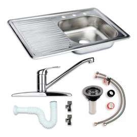 Cnx - Kit Completo De Tarja Con Escurridero Y Mezcladora