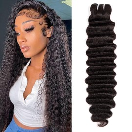 Bundles Human Hair Extensions Echthaar Tressen Echthaar Extensions für Schwarze Frauen Bundles Extensions Tressen Haarveralngerung Human Hair Bundle (deep wave bundles, 18 Zoll)