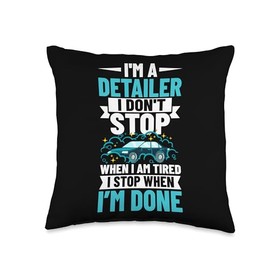Auto Detailer Funny Professional Car Detailing Throw Pillow, 16x16, Multicolor