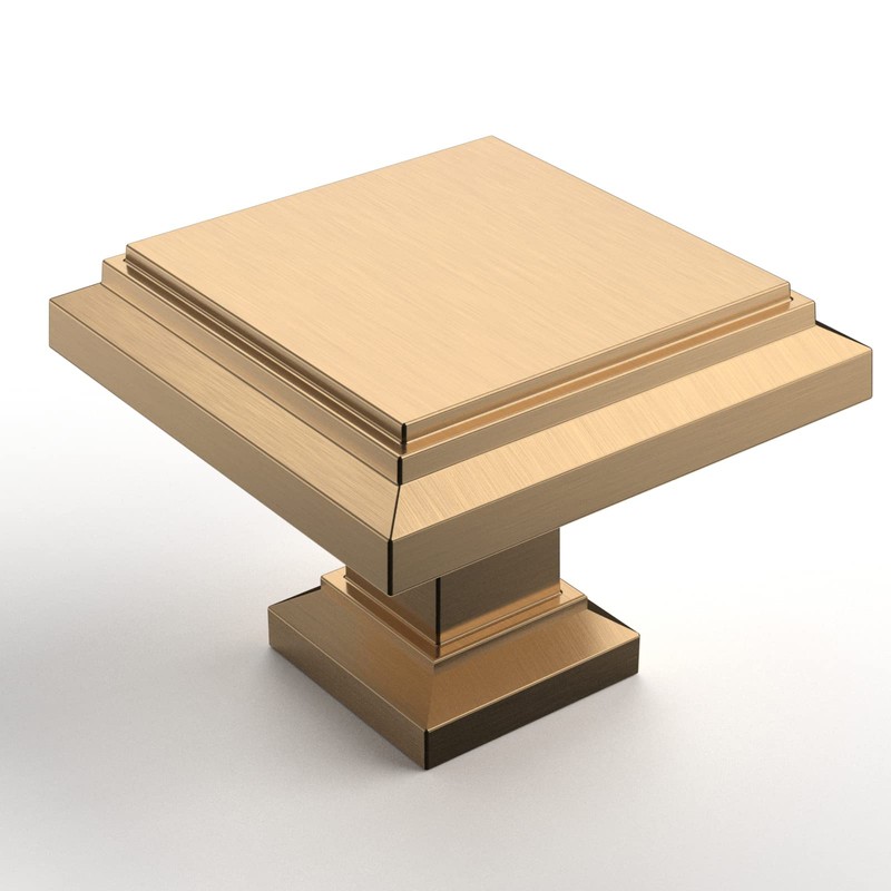 Asidrama 10 Pack Champagne Bronze Kitchen Cabinet Knobs - Square