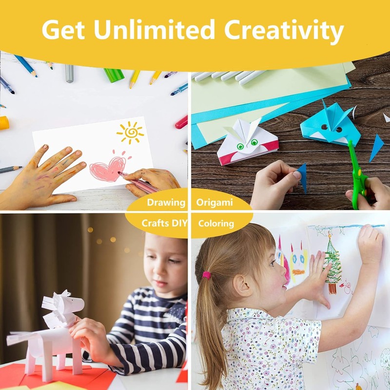 BEIBOON 100 Sheets Drawing Paper for Kids 9"" x 12""