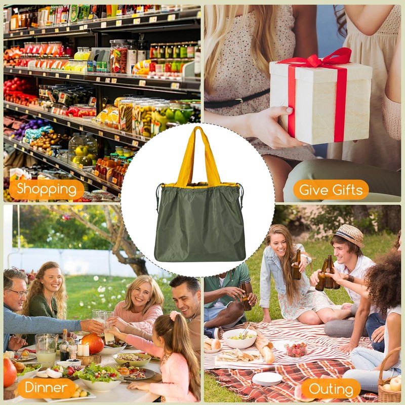 DUNSOO Foldable Shopping Bags (Black)